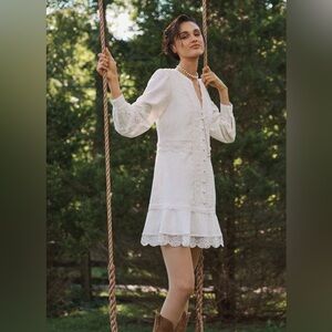 Anthropologie Button-Front Mini Dress